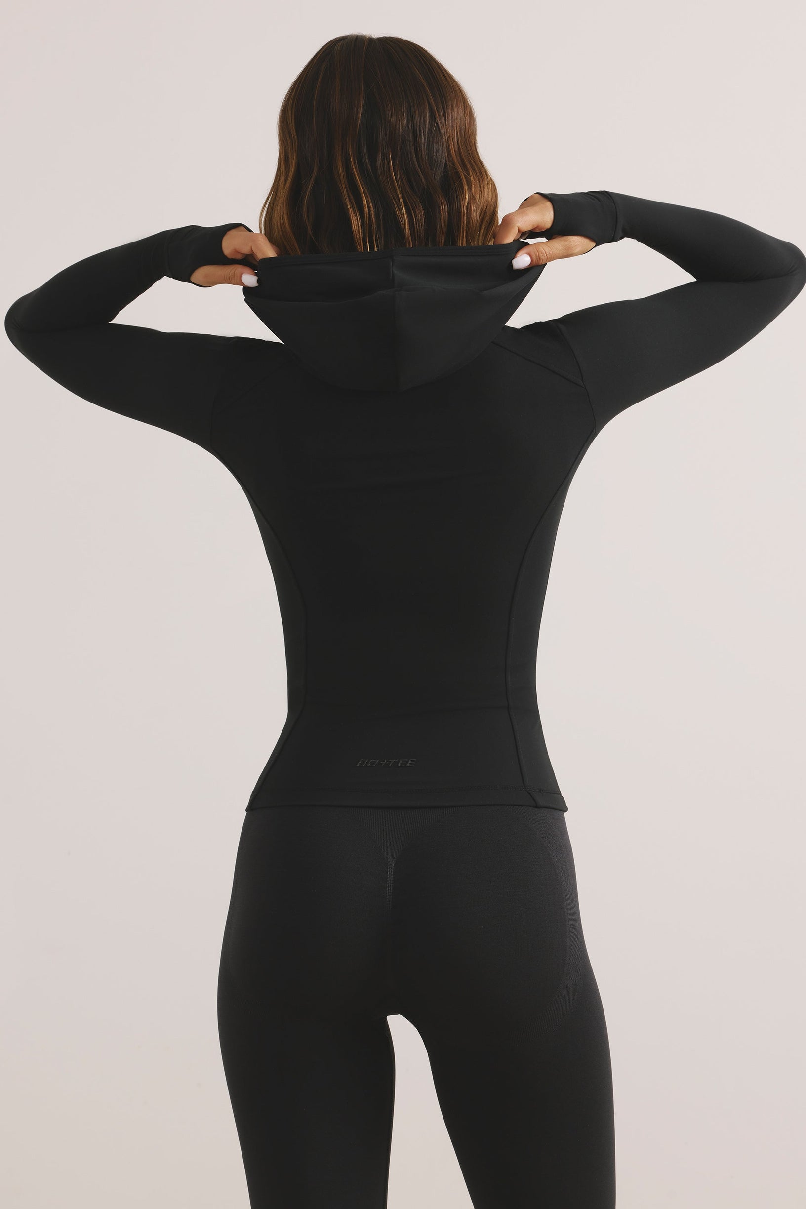 Soft Active Hooded Mid-Layer Jacket in Black - 2