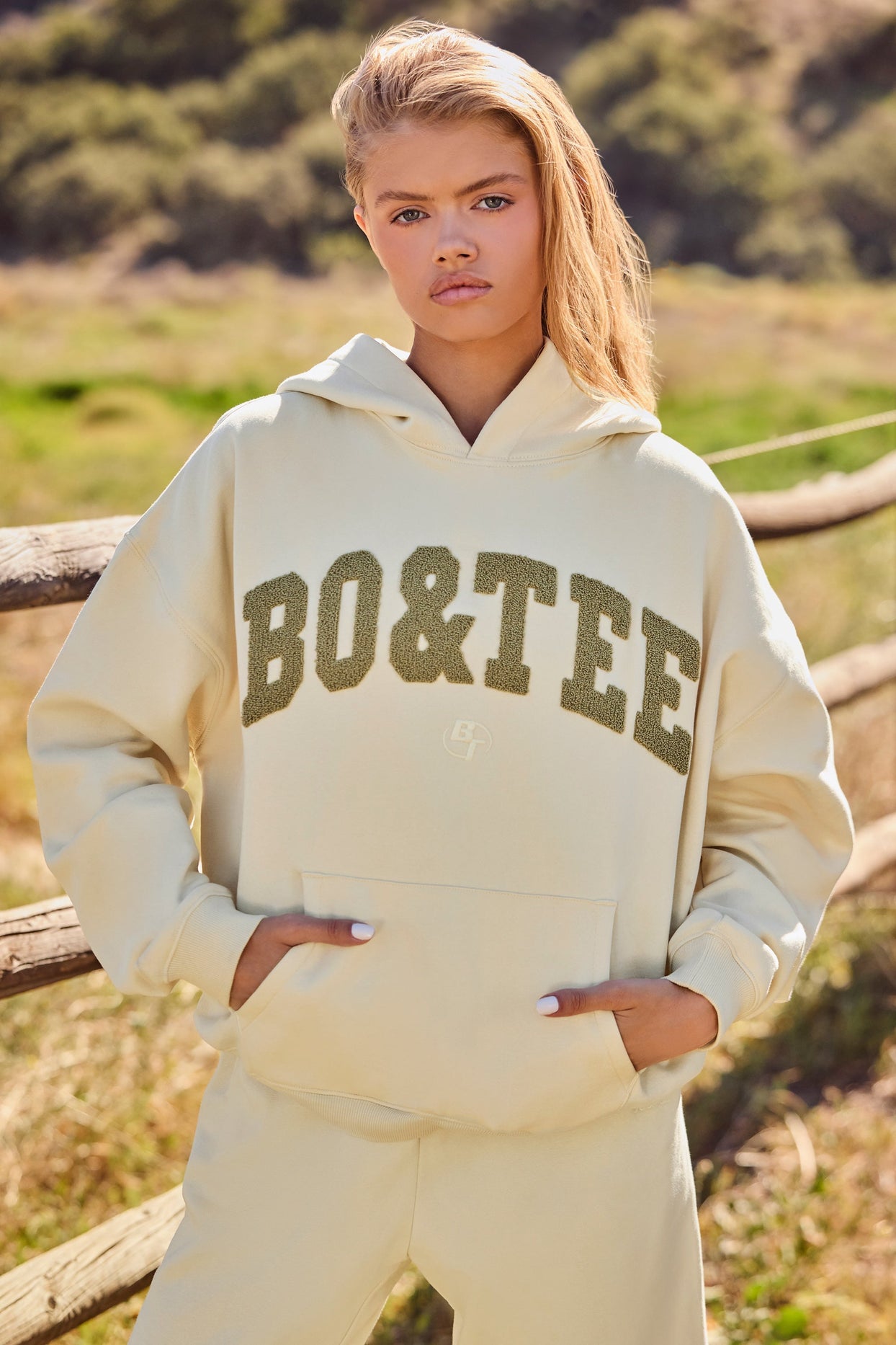 Oversized Hooded Sweatshirt in Bone