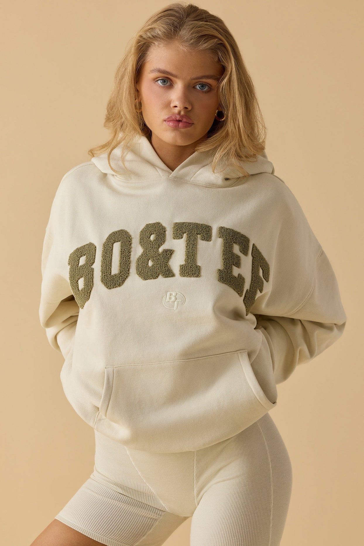 Oversized Hooded Sweatshirt in Bone