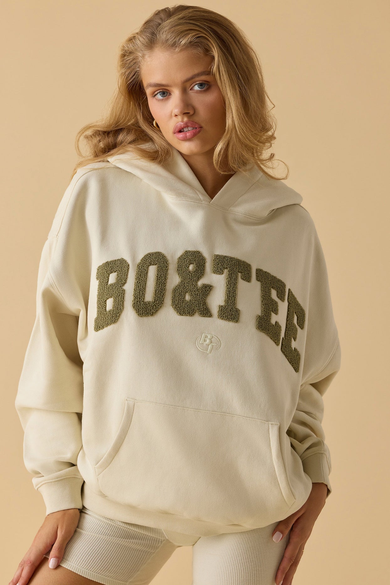 Oversized Hooded Sweatshirt in Bone