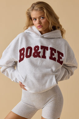 Oversized Hooded Sweatshirt in Heather Grey