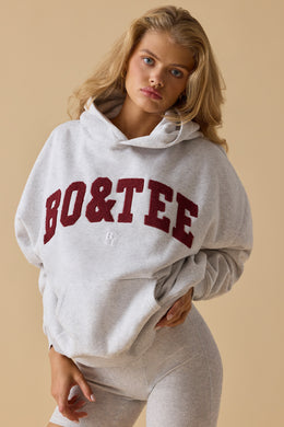 Oversized Hooded Sweatshirt in Heather Grey