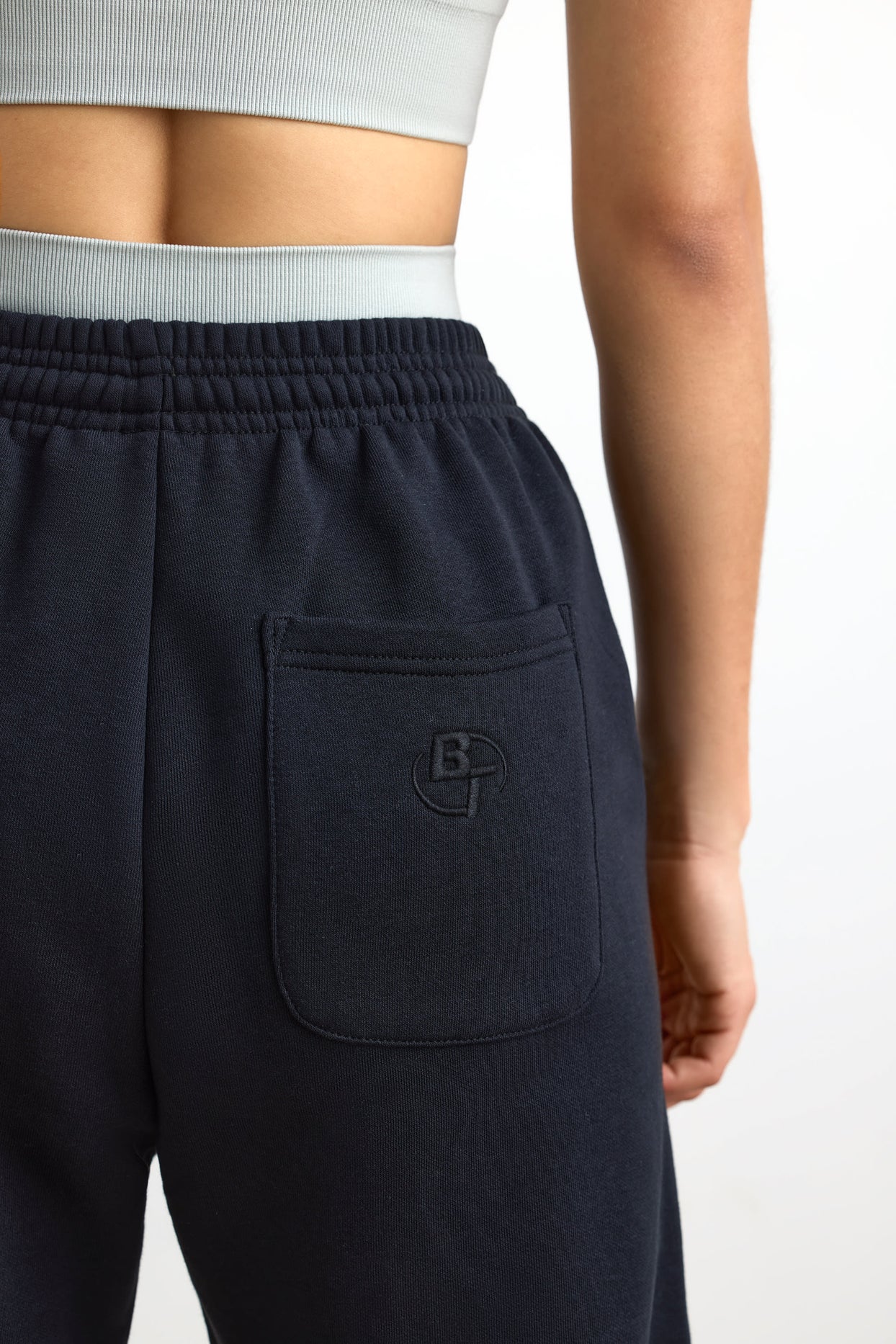 Cotton Fleece Mid-Rise Joggers in Black - 4