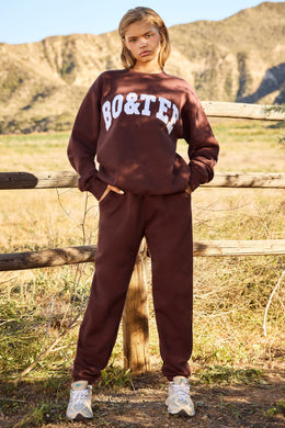 Petite Mid-Rise Joggers in Mahogany