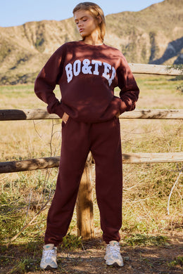 Petite Mid-Rise Joggers in Mahogany