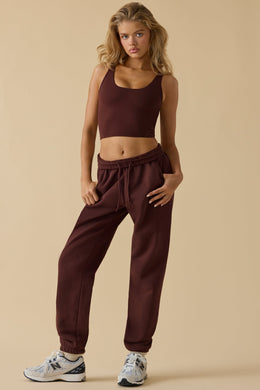 Petite Mid-Rise Joggers in Mahogany