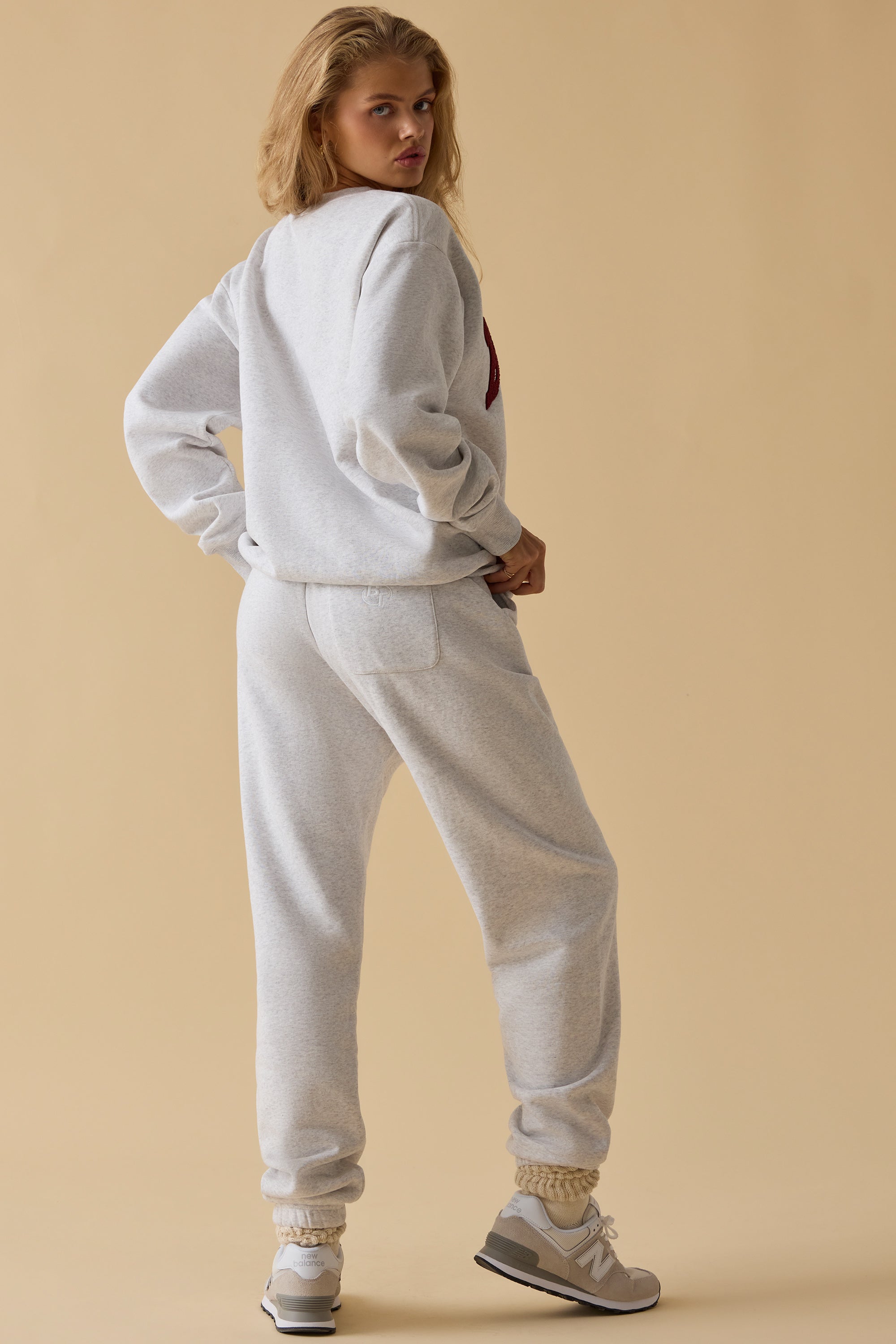 Petite Mid-Rise Joggers in Heather Grey