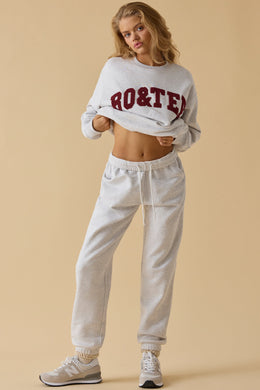 Petite Mid-Rise Joggers in Heather Grey