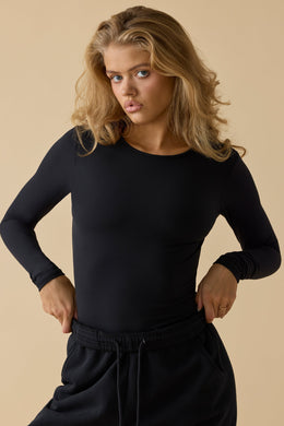 Soft Active Long Sleeve Top in Black