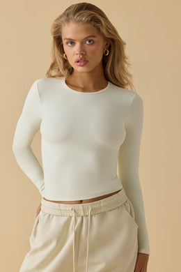 Soft Active Long Sleeve Top in Bone