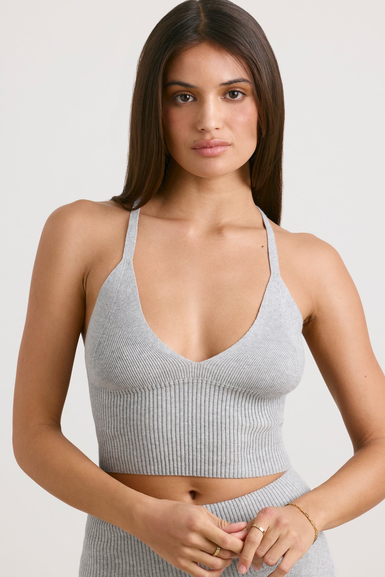 Chunky Knit Tank Top in Heather Grey