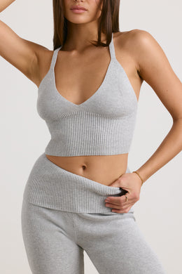 Chunky Knit Tank Top in Heather Grey