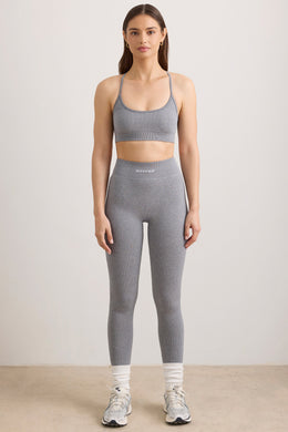 FlexiRib High Waist Leggings in Grey Melange