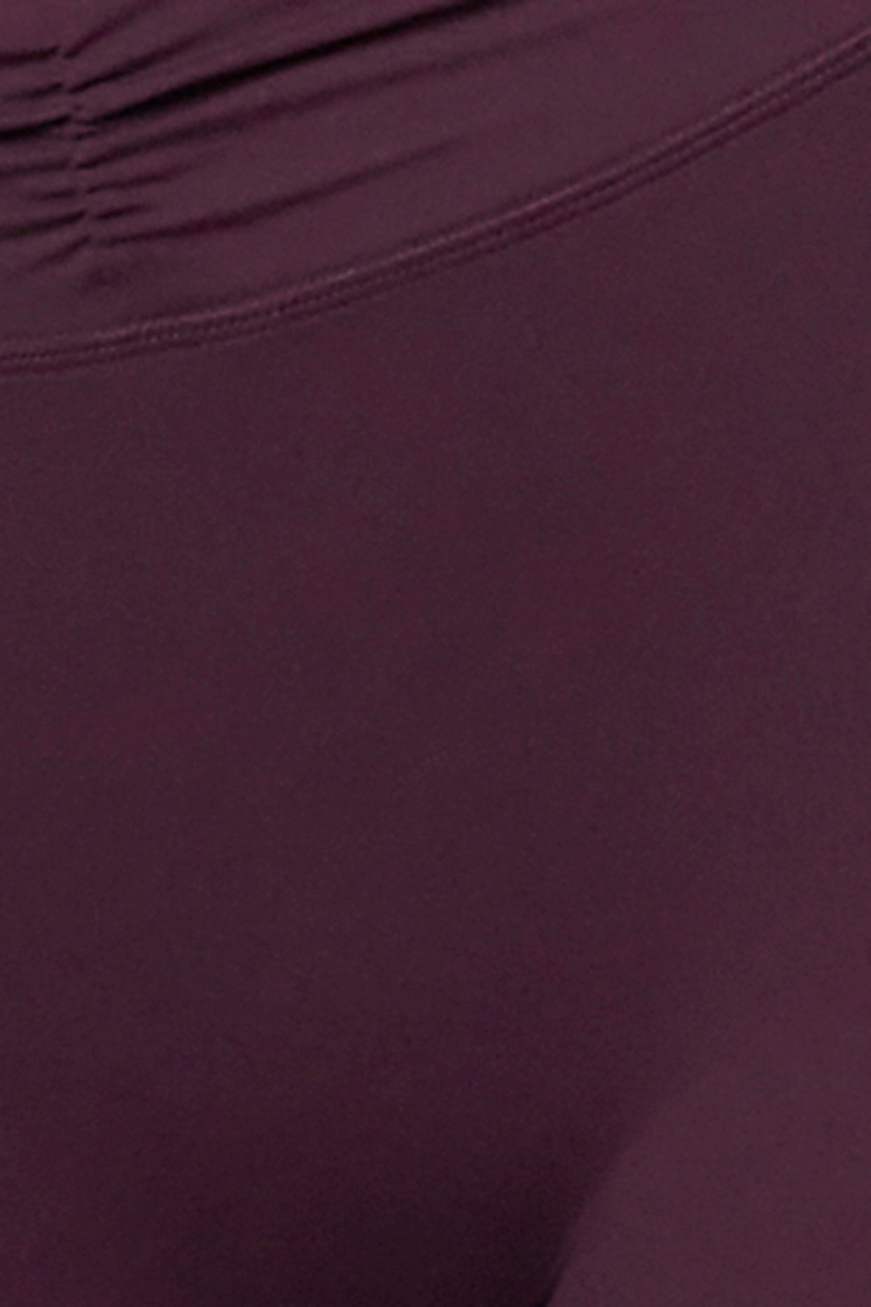 Soft Active Ruched Flared Trousers in Plum