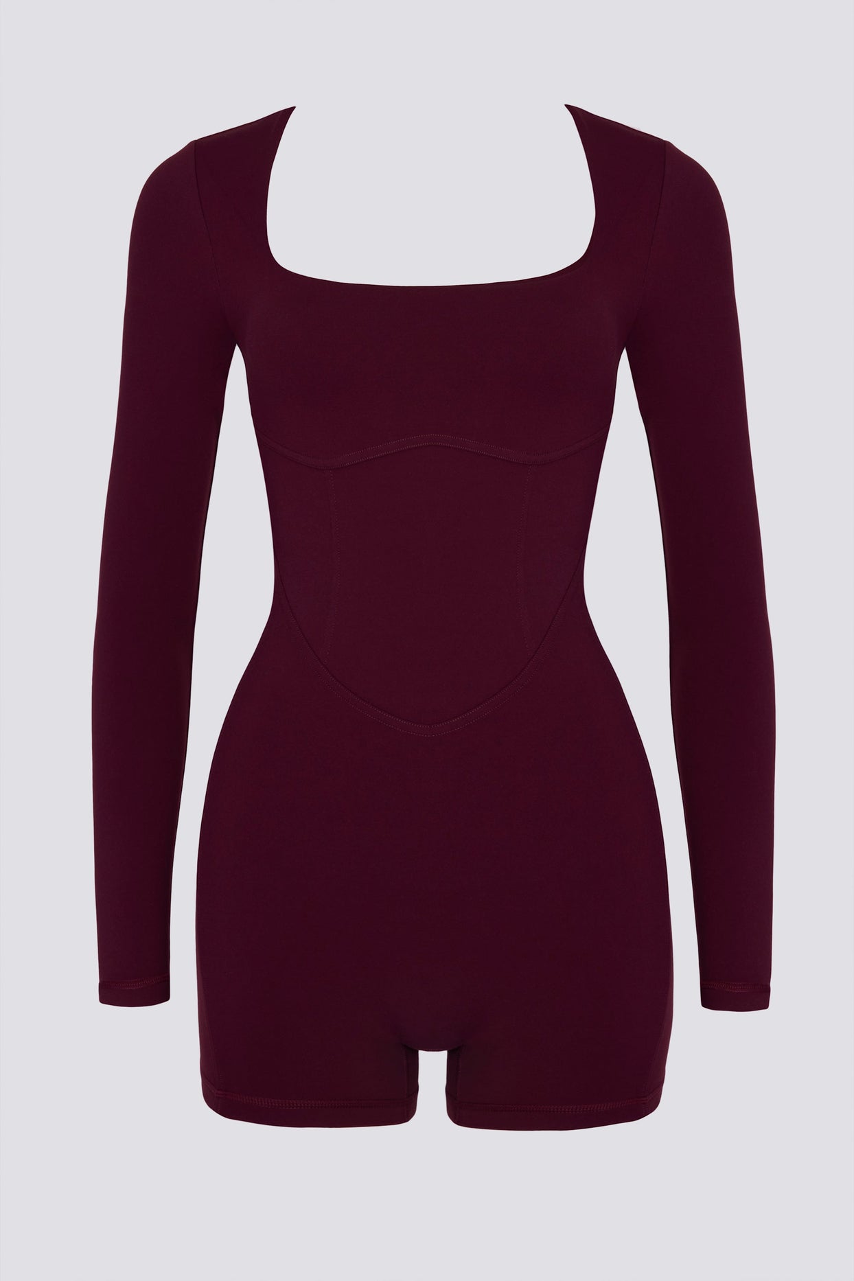 Soft Active Open-Back Unitard in Burgundy