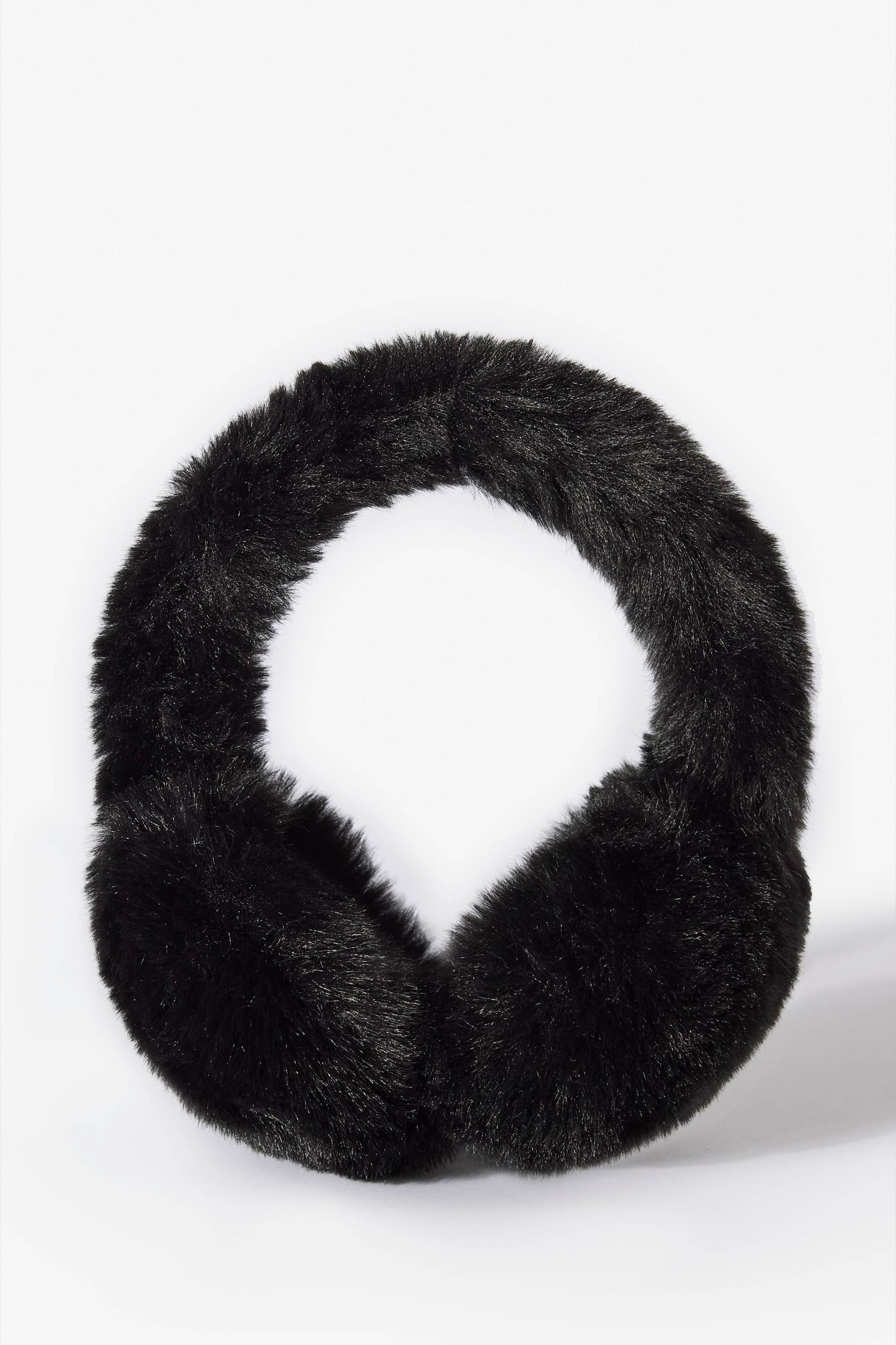 Faux-Fur Earmuffs in Black - 1