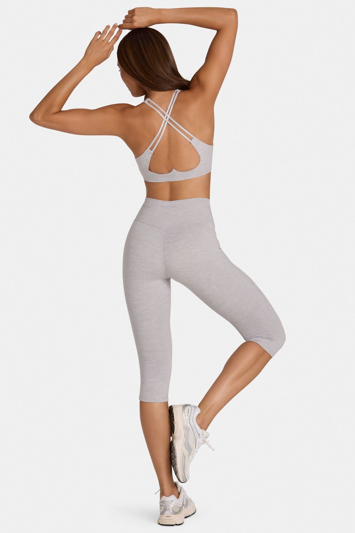 Soft Active Capri Leggings in Grey Marl - 2