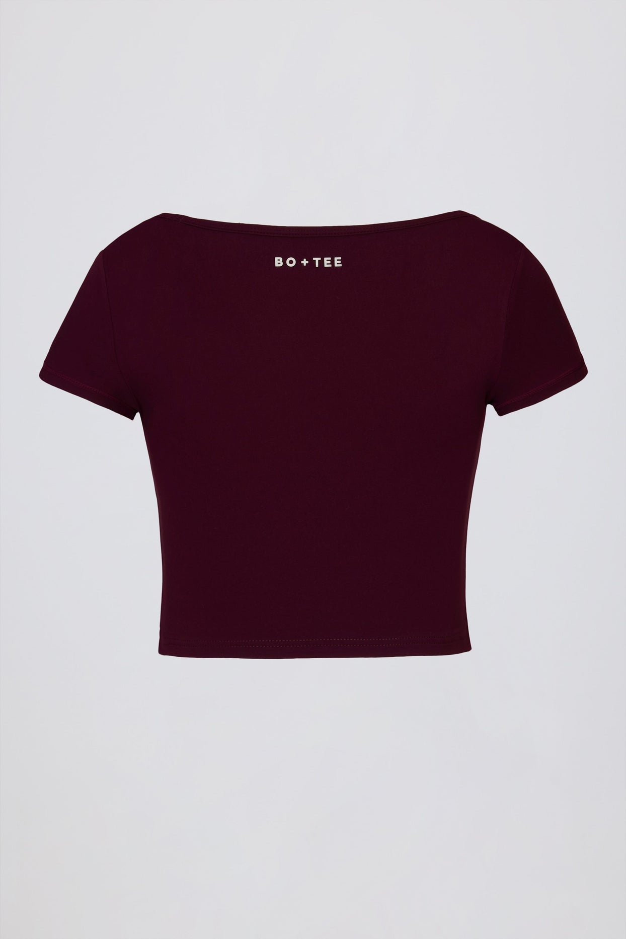 Soft Active Sweetheart-Neck Crop Top in Burgundy