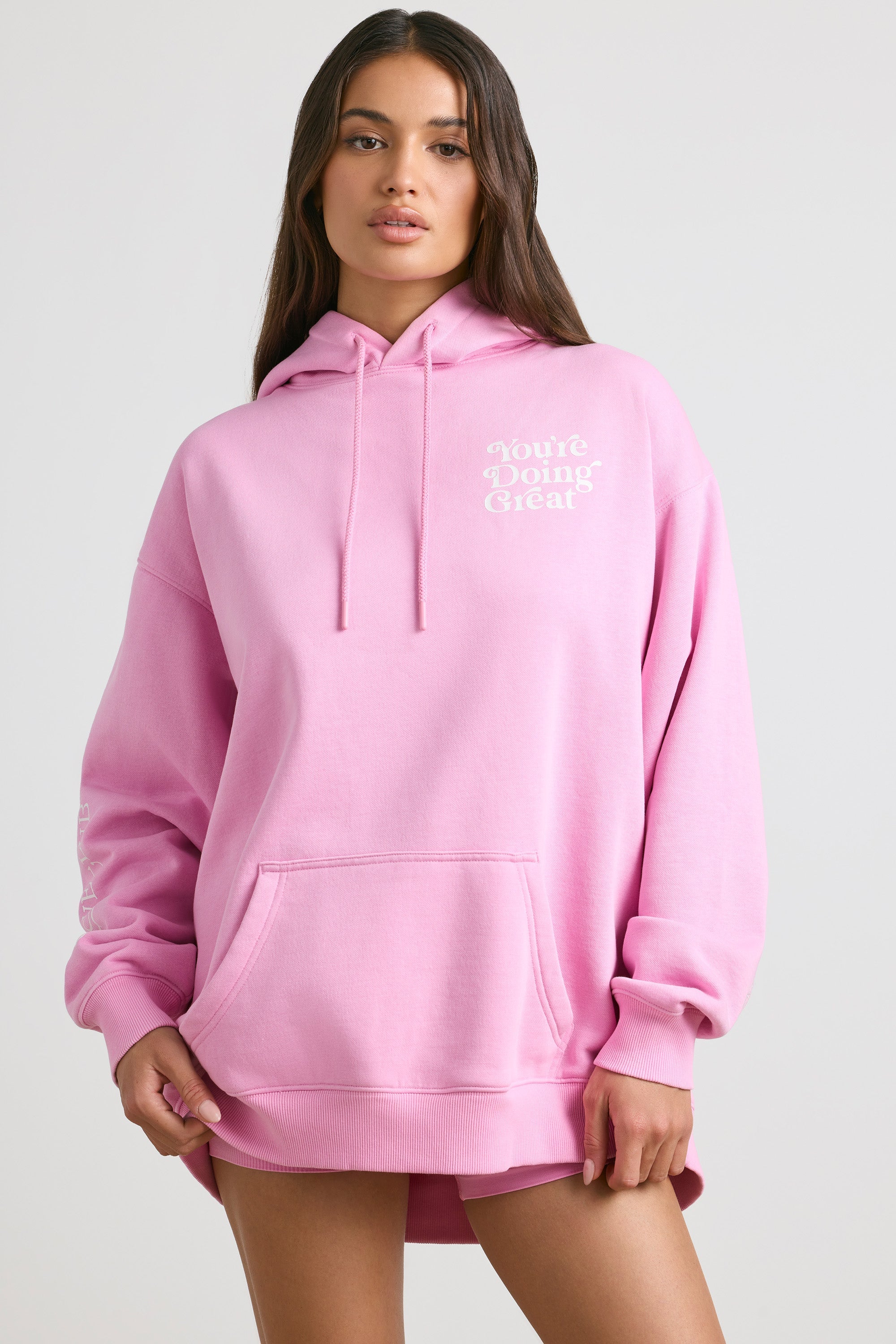 Sunday Love Oversized Hoodie in Bubblegum Pink Oh Polly