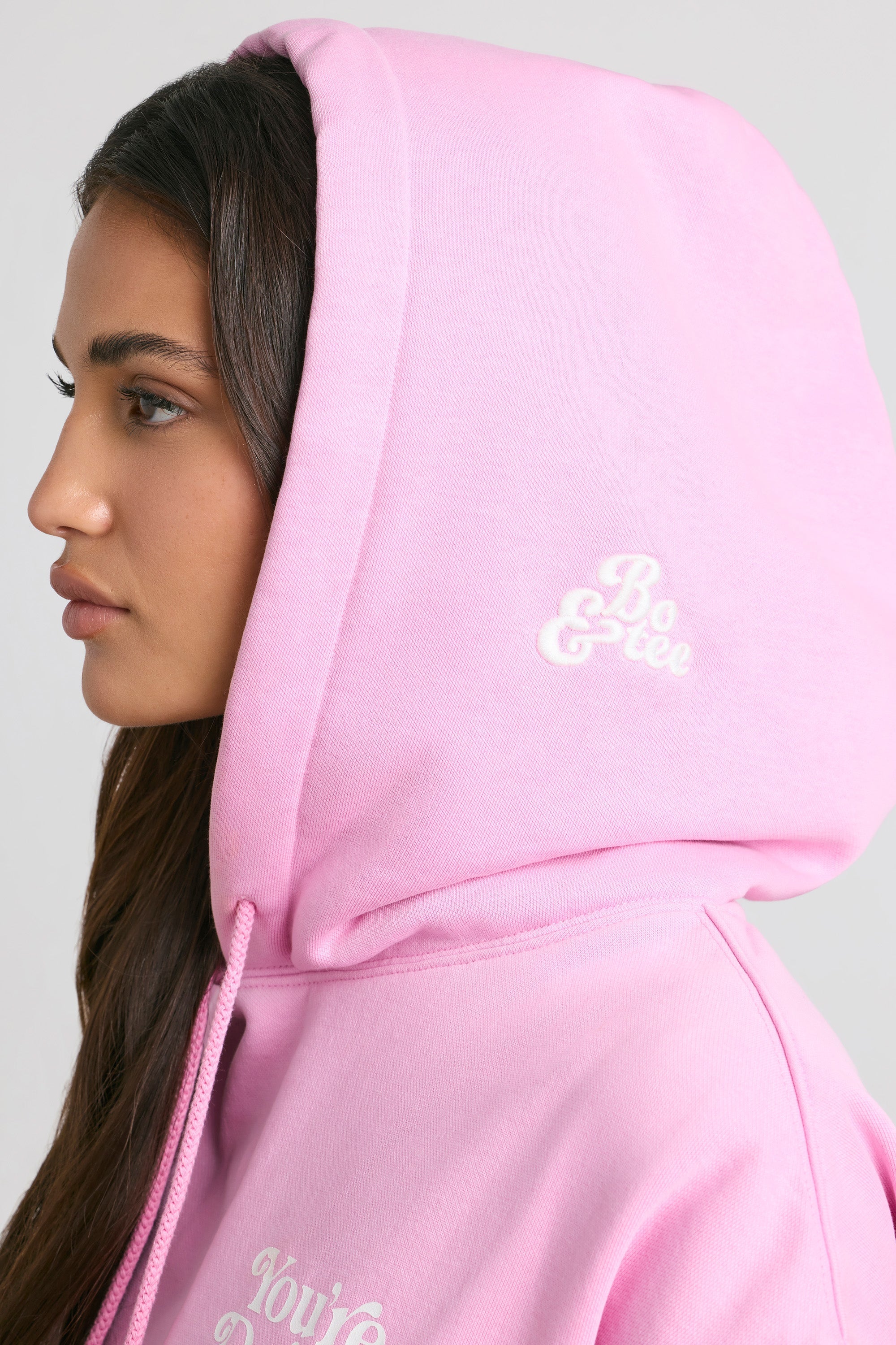 Sunday Love Oversized Hoodie in Bubblegum Pink Oh Polly