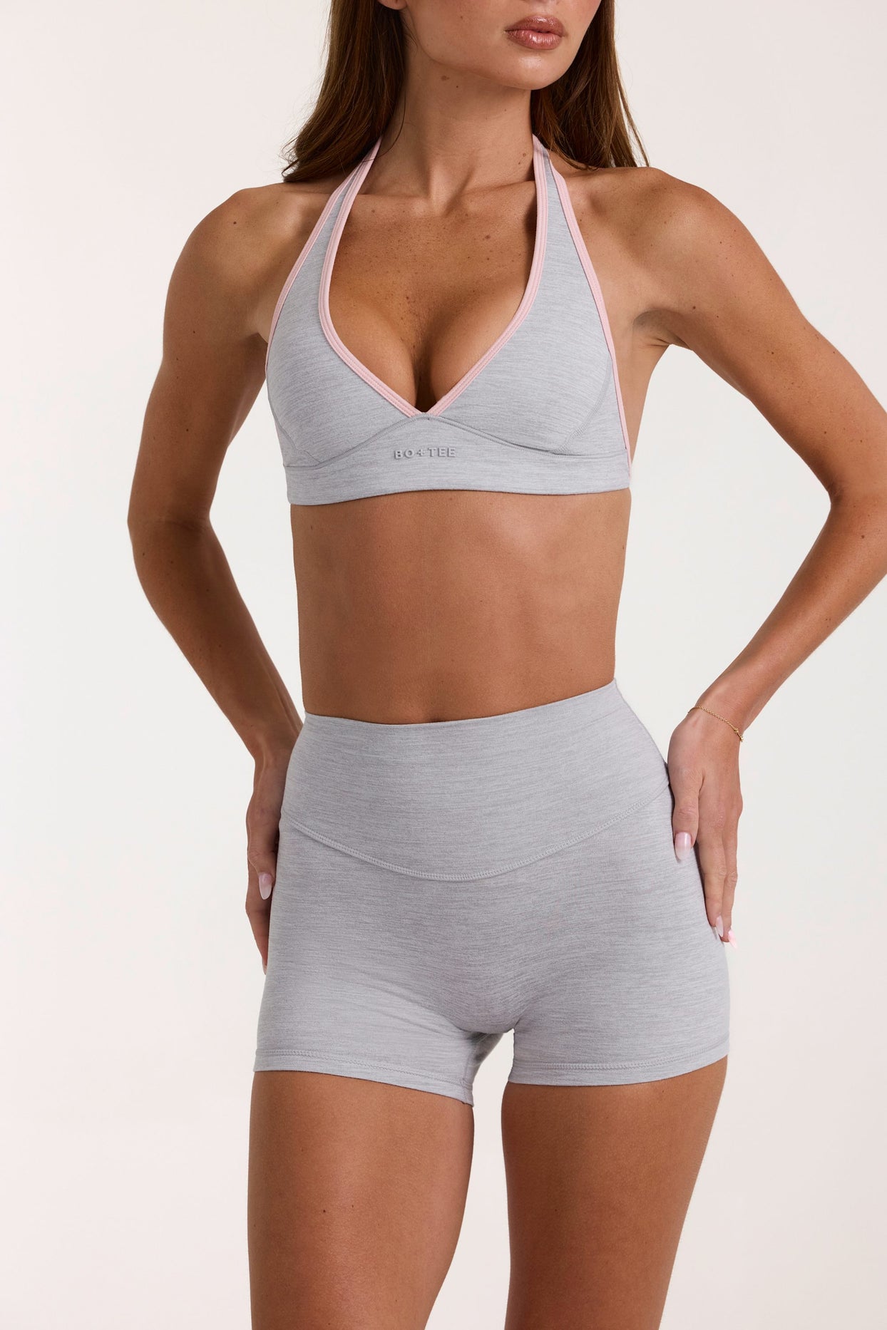 Soft Active Sports Bra in Grey Marl - 4