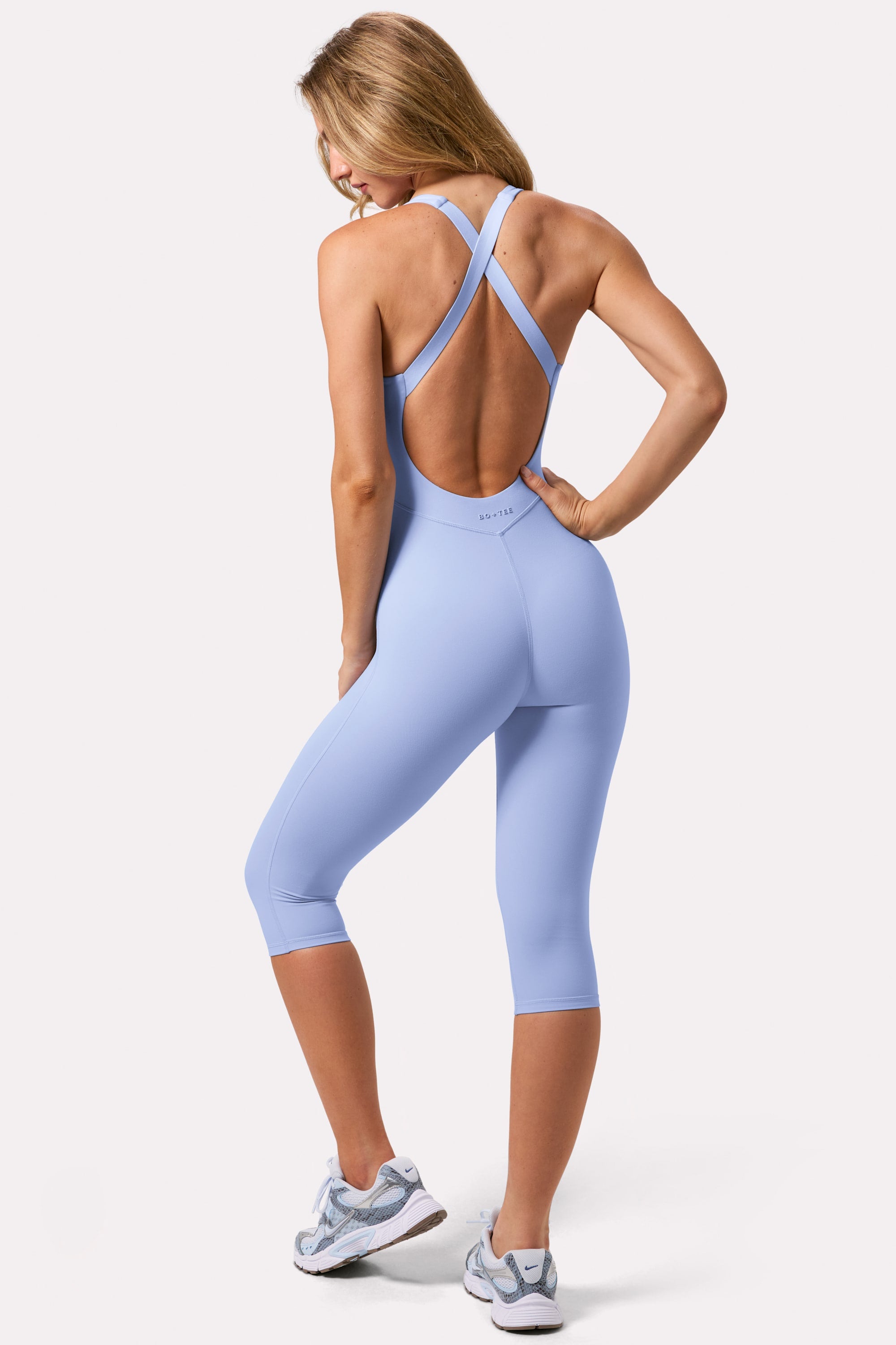 Soft Active Capri Jumpsuit in Sky