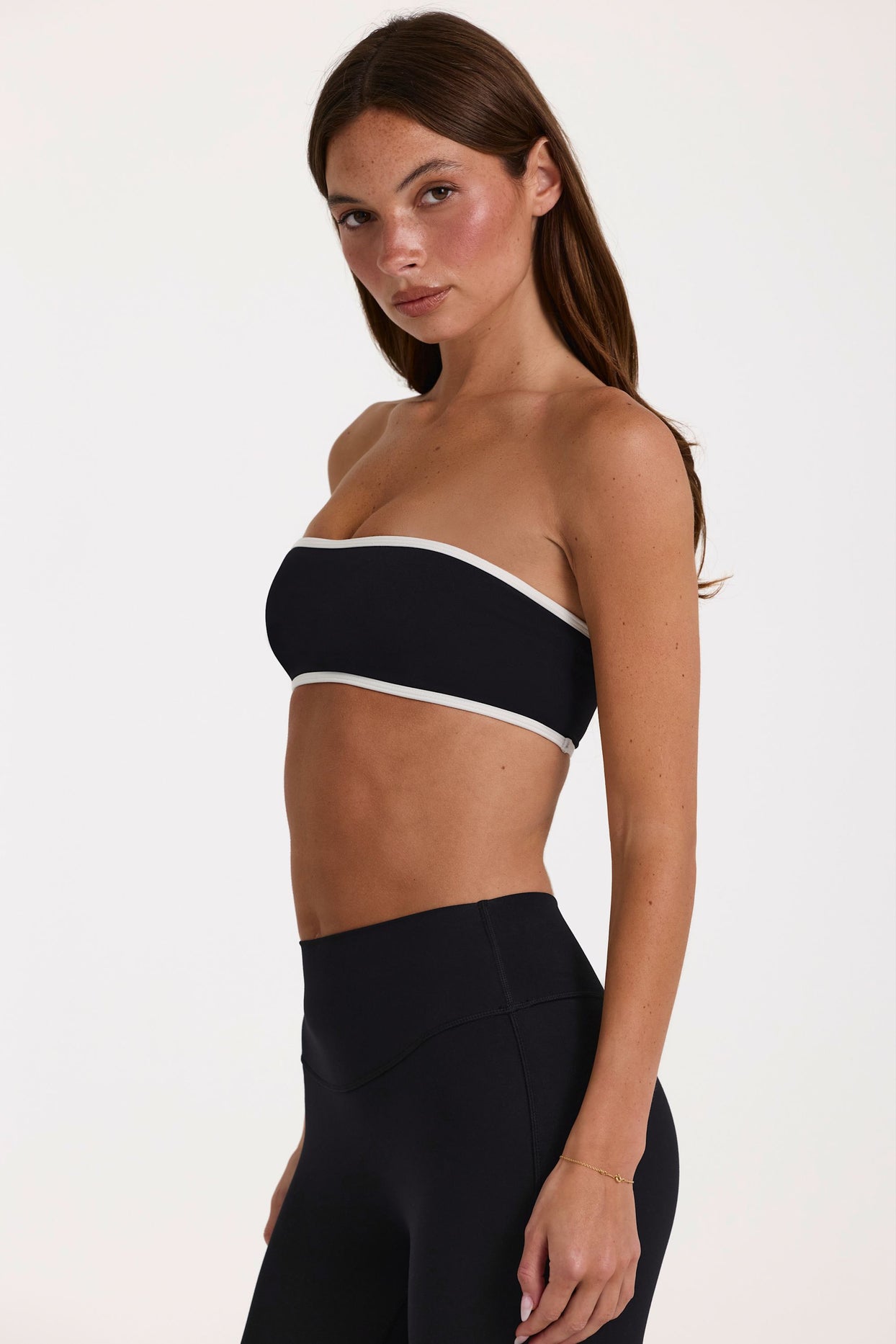 Soft Active Bandeau Sports Bra in Black - 3