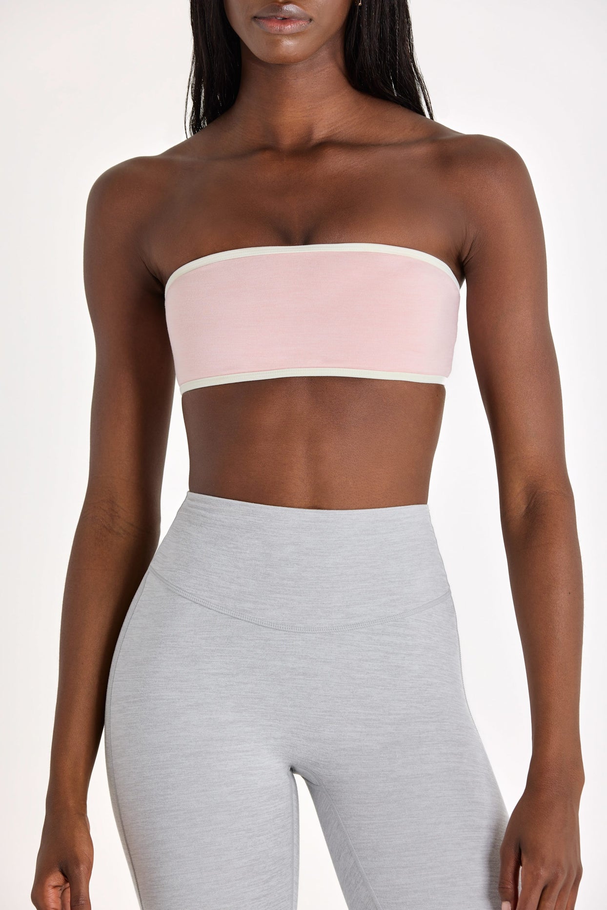 Soft Active Bandeau Sports Bra in Blush Marl - 4