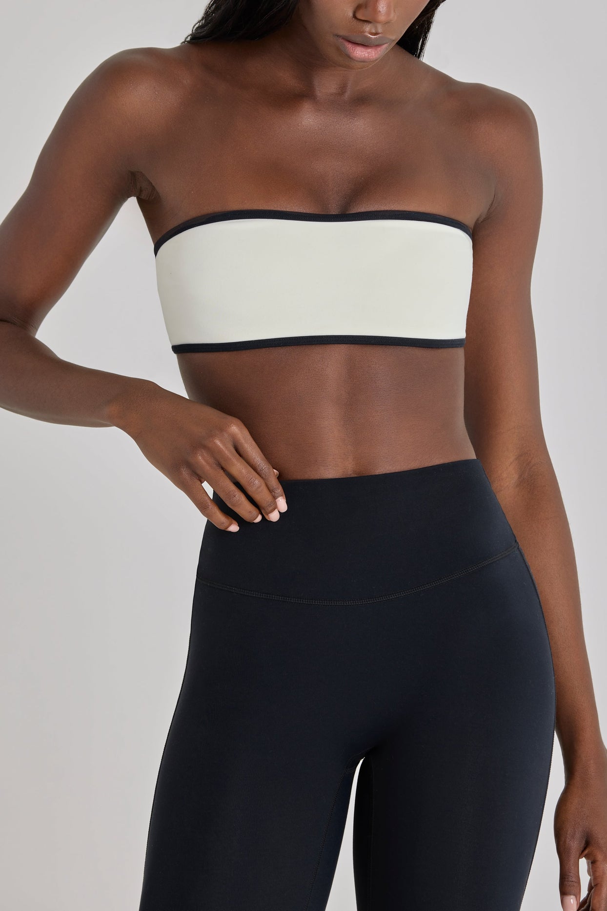 Soft Active Bandeau Sports Bra in Ivory