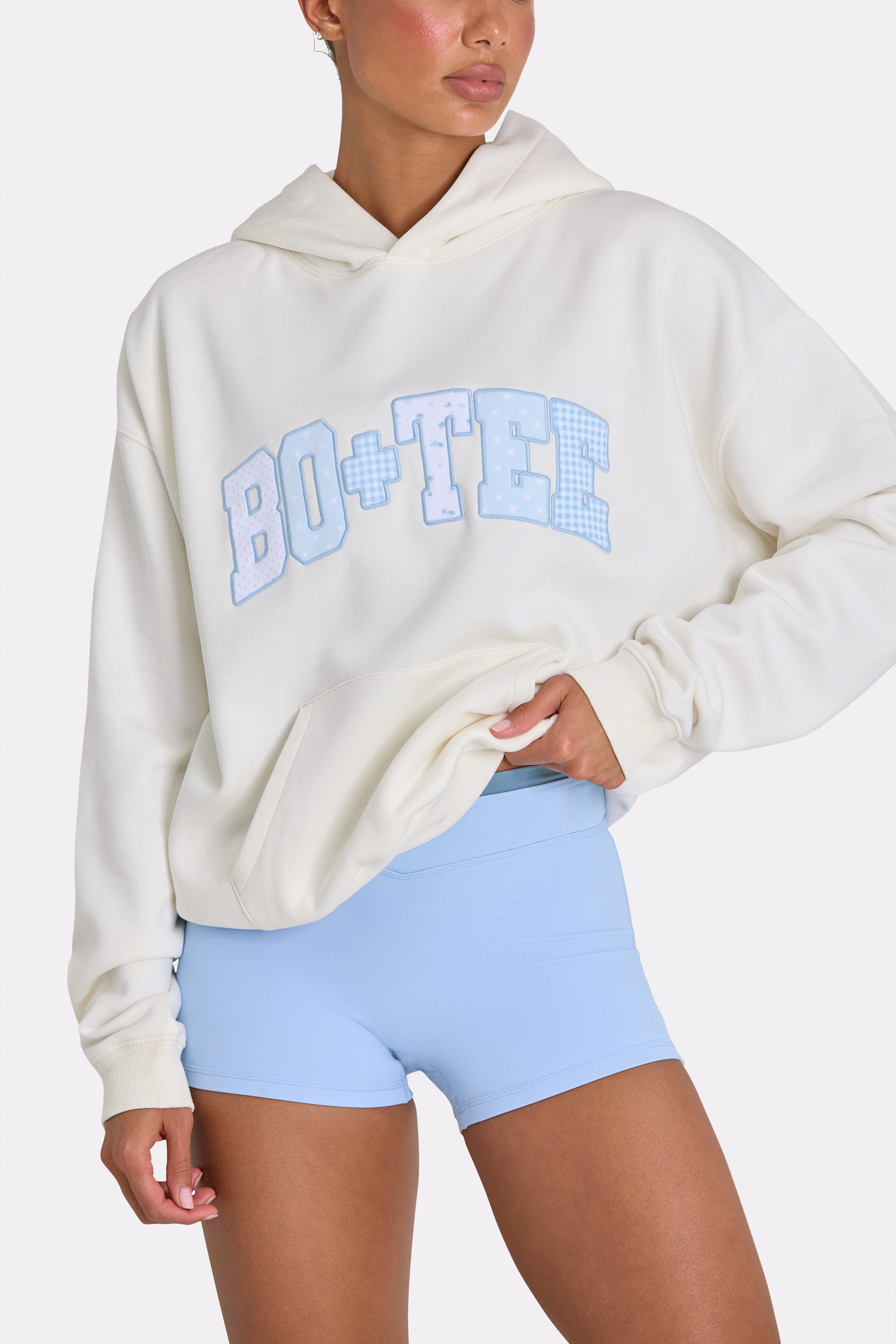 Oversized Applique Hoodie in Coconut - 2