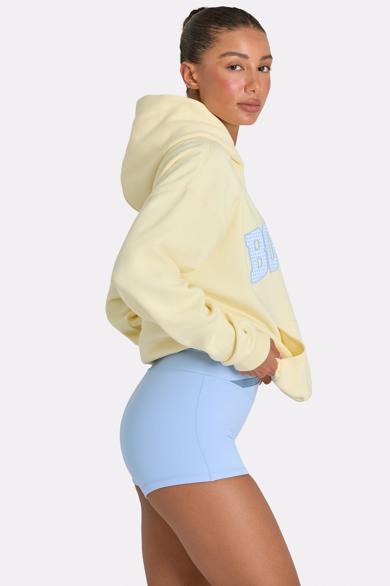 Oversized Applique Hoodie in Lemon - 4