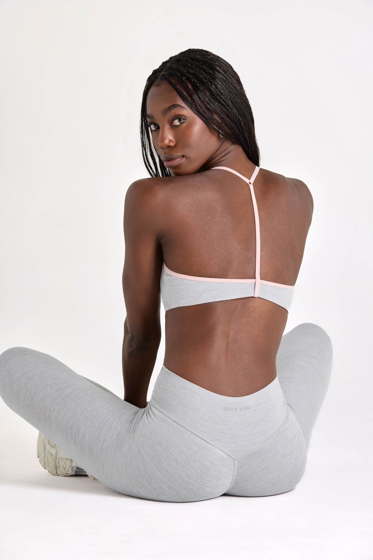 Soft Active Sports Bra in Grey Marl - 1