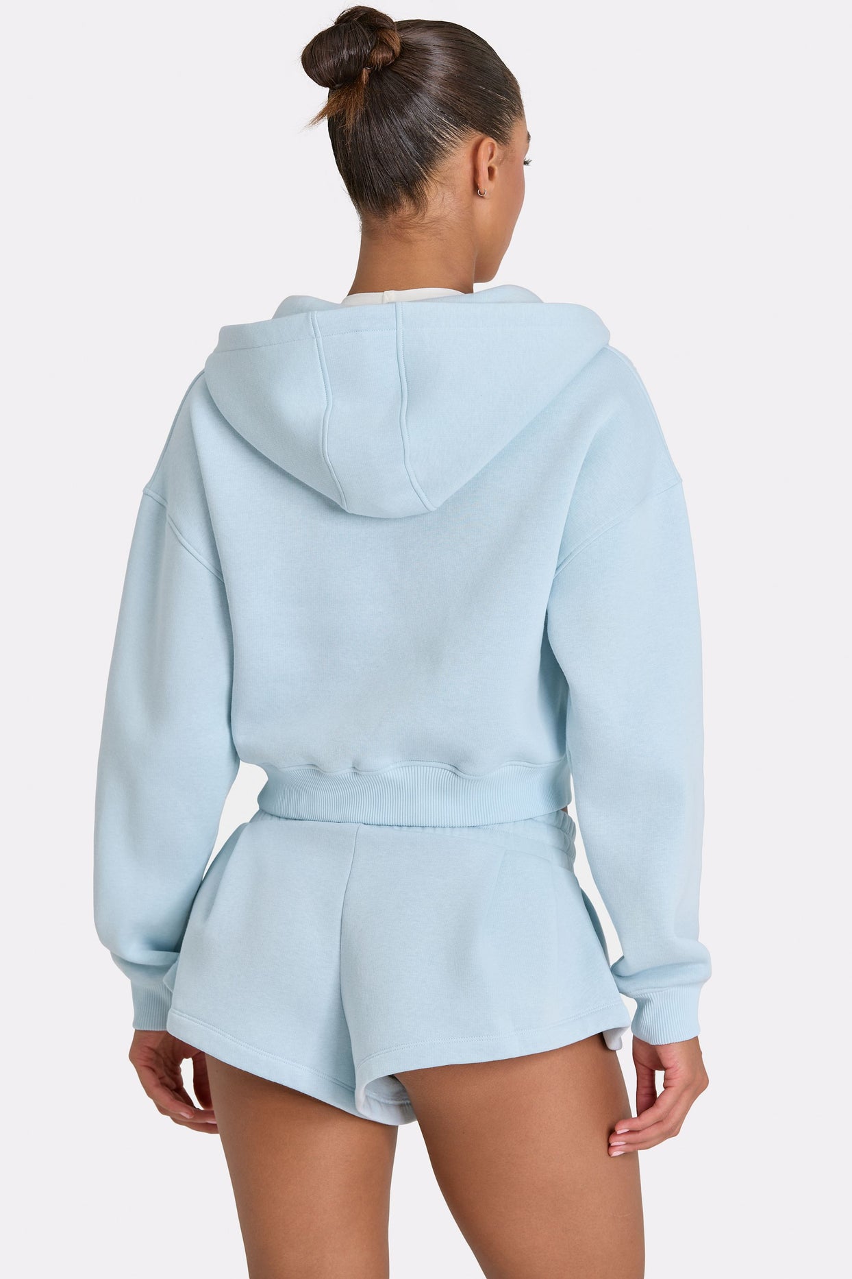 Oversized Zip-Up Hoodie  in Powder Blue - 2