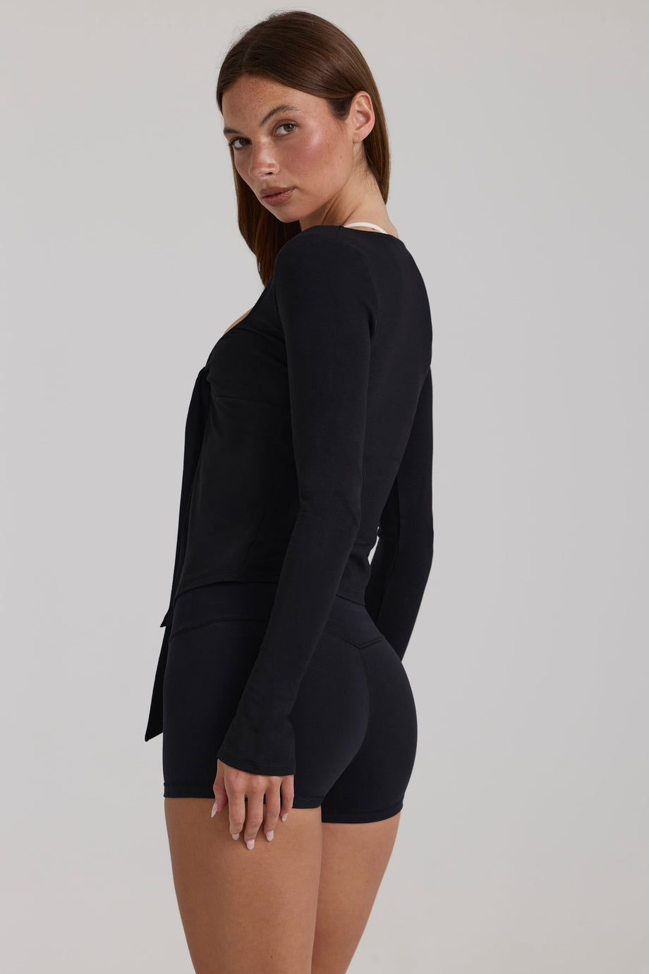 Modal Tie-Front Top in Black