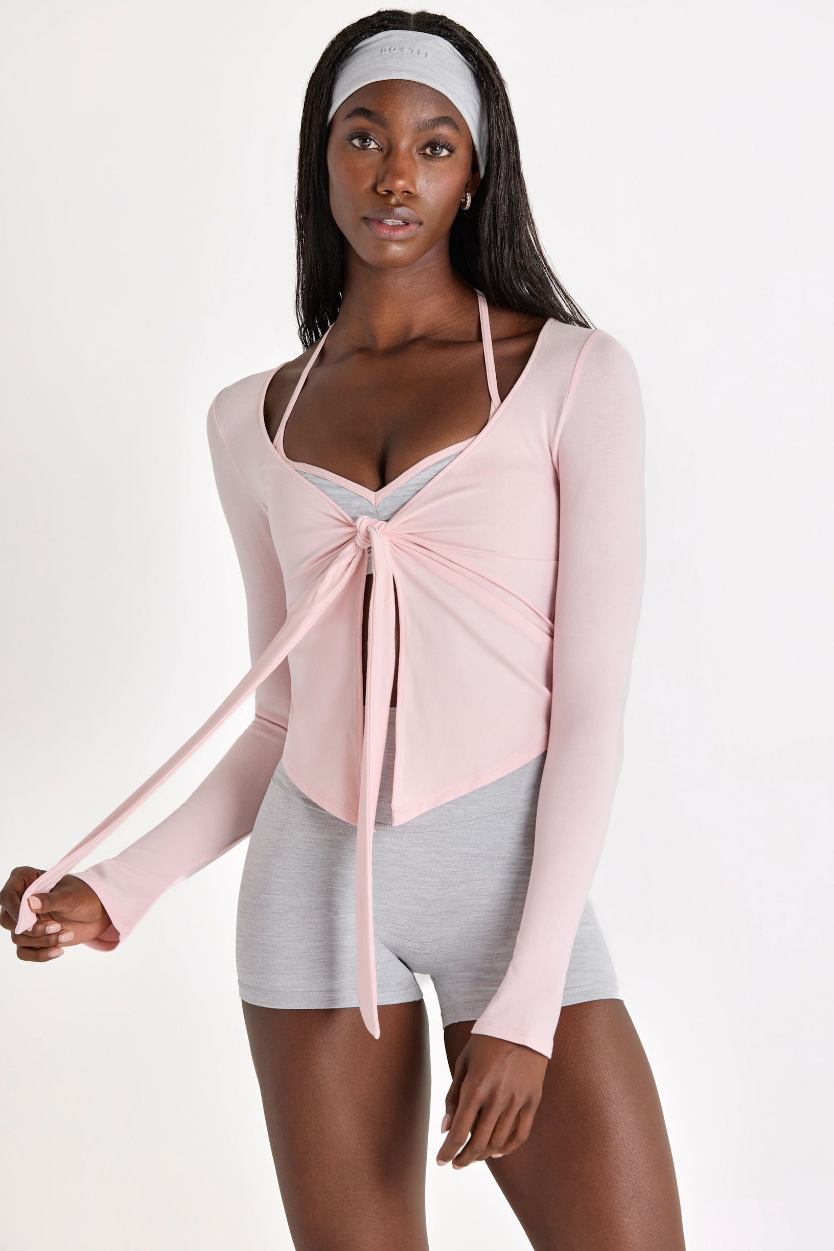 ButterCloud™ Tie-Front Top in Blush - 1