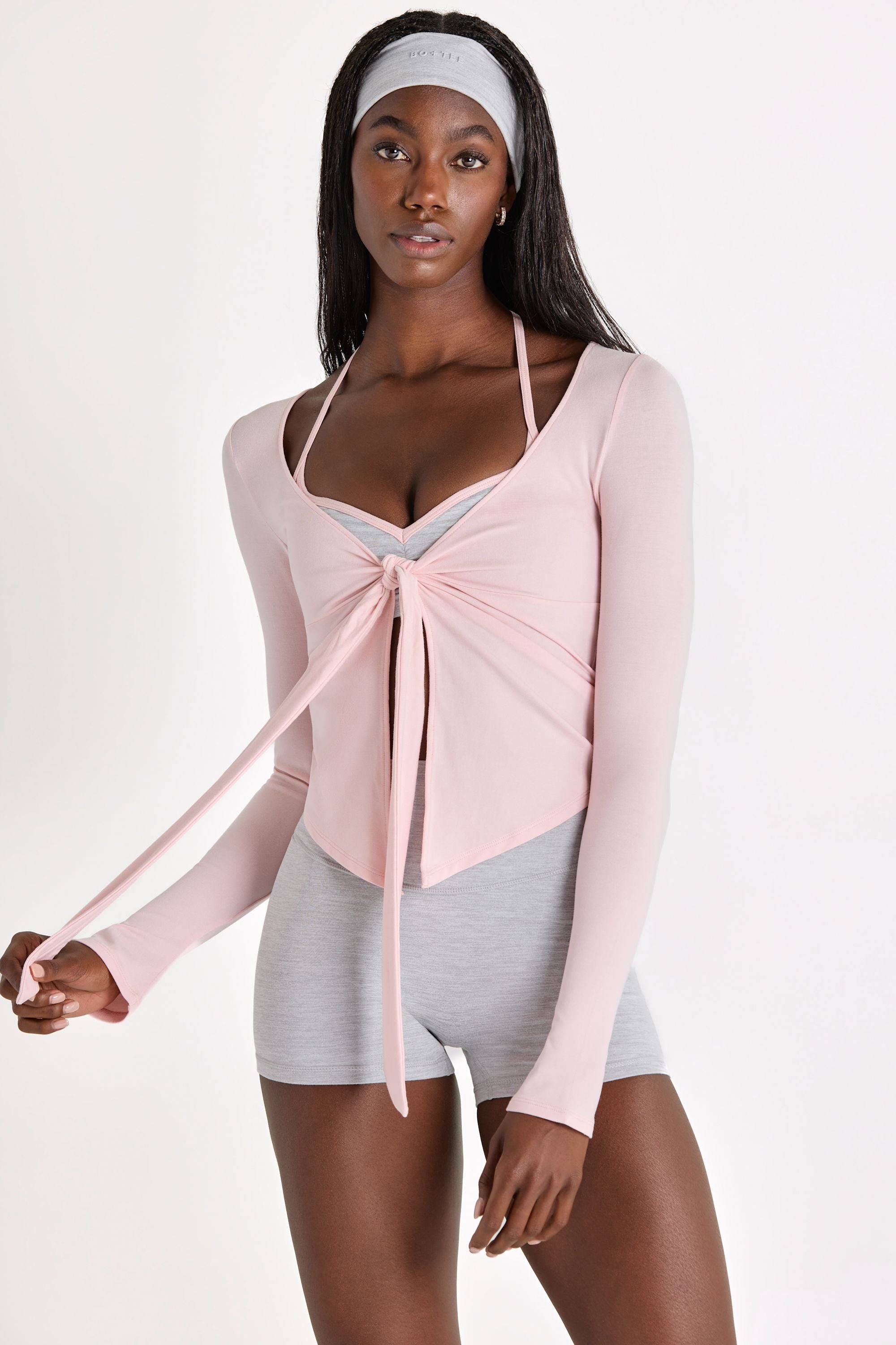 ButterCloud™ Tie-Front Top in Blush - 1