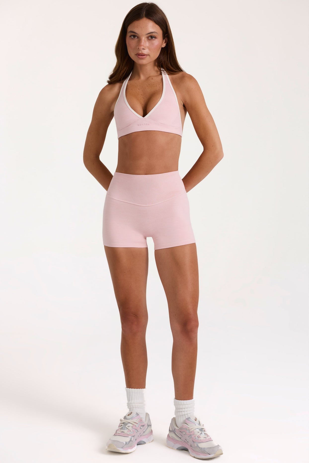 Soft Active Mini Shorts in Blush Marl
