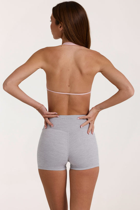 Soft Active Mini Shorts in Grey Marl