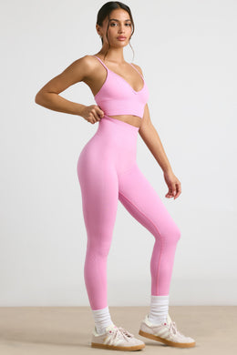 High-Waist Define Luxe Leggings in Bubblegum Pink