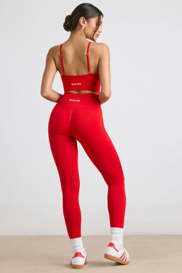 Petite High-Waist Define Luxe Leggings in Red