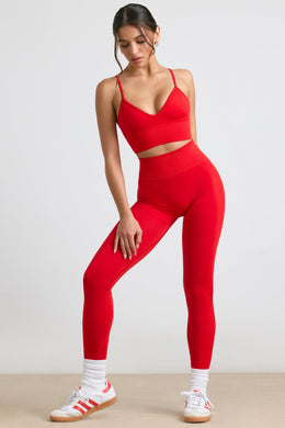 High-Waist Define Luxe Leggings in Red