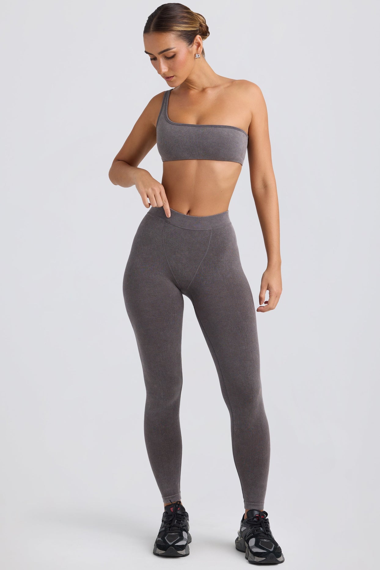 Seamless Rib Leggings in Washed Charcoal