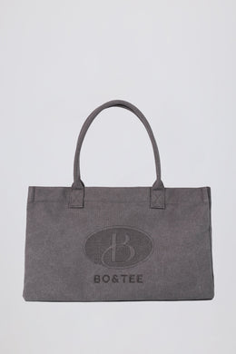 Oversized Canvas Tote Bag in Washed Charcoal