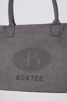 Oversized Canvas Tote Bag in Washed Charcoal