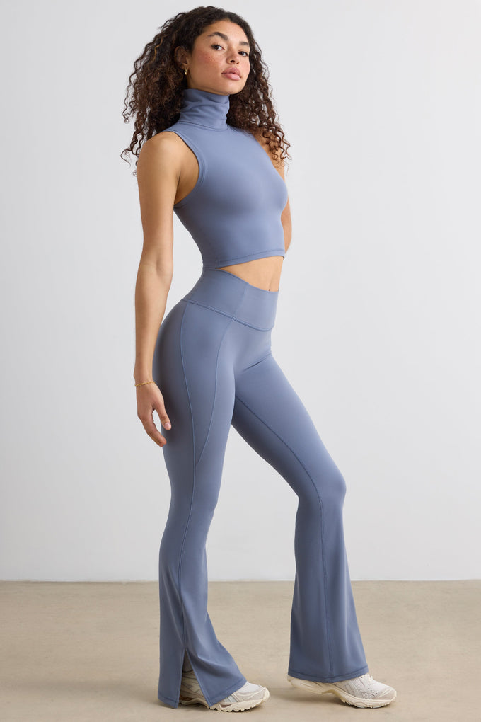 Calvin Klein Performance high waist flared leggings in steel