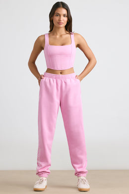 Petite Oversized Joggers in Bubblegum Pink