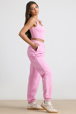 Petite Oversized Joggers in Bubblegum Pink