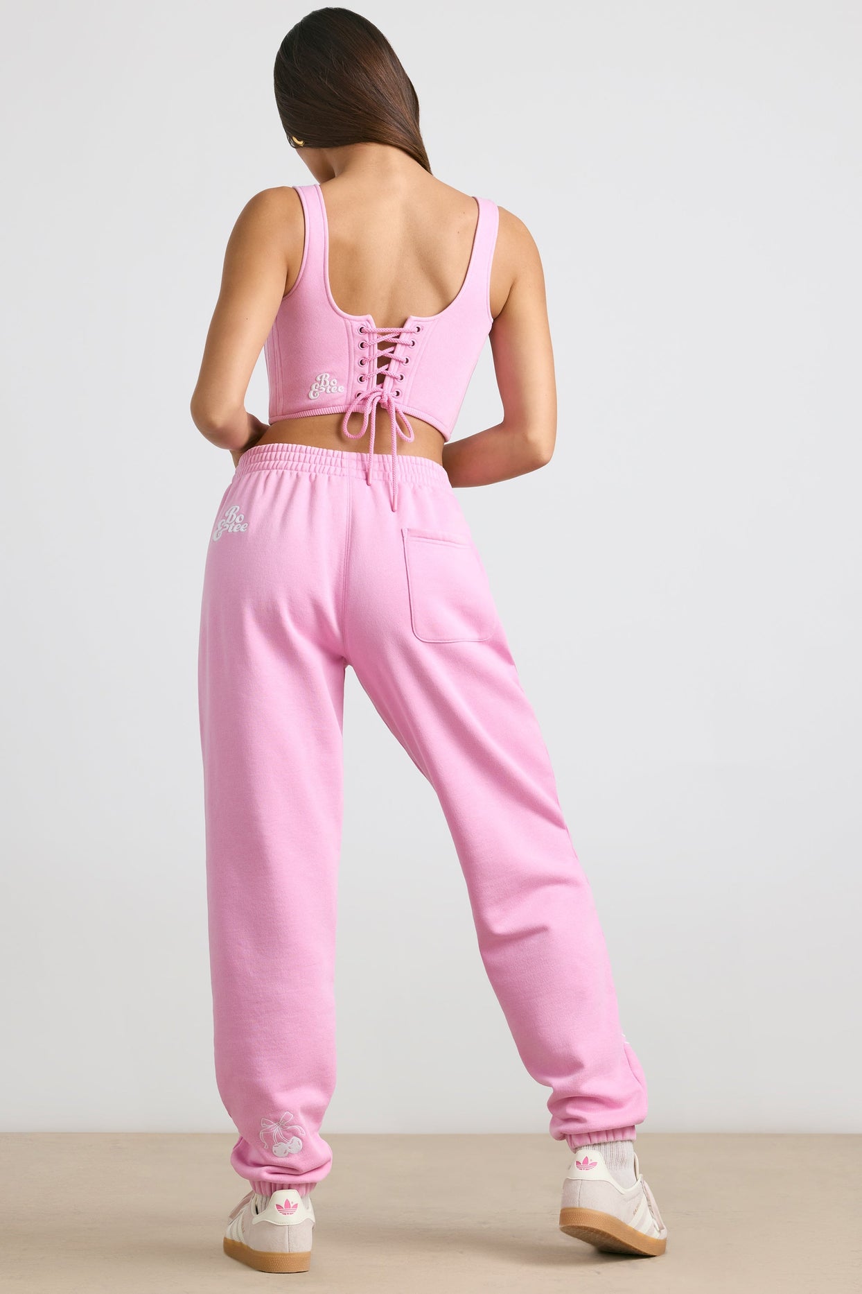 Petite Oversized Joggers in Bubblegum Pink