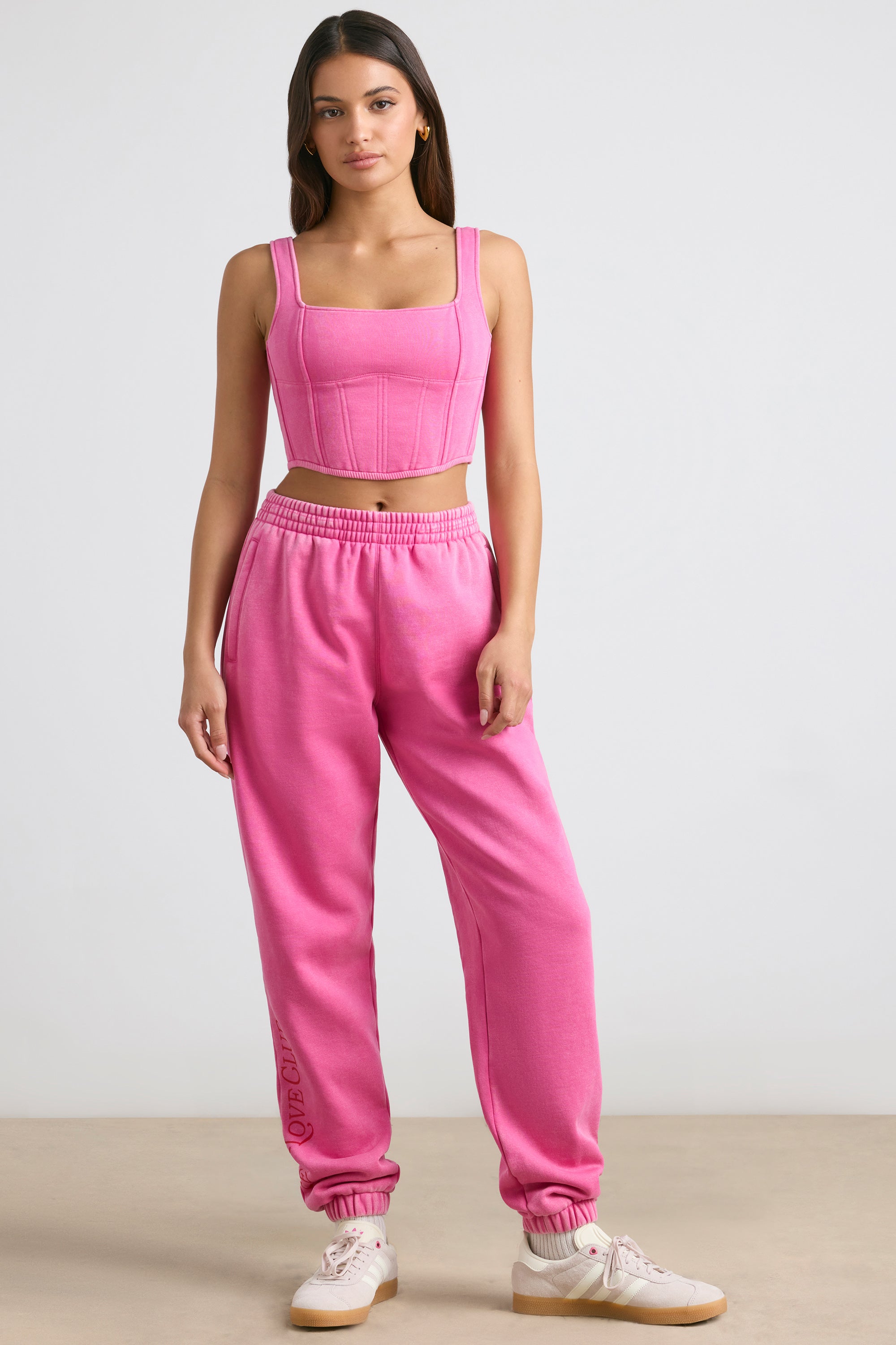 Petite Oversized Joggers in Hot Pink