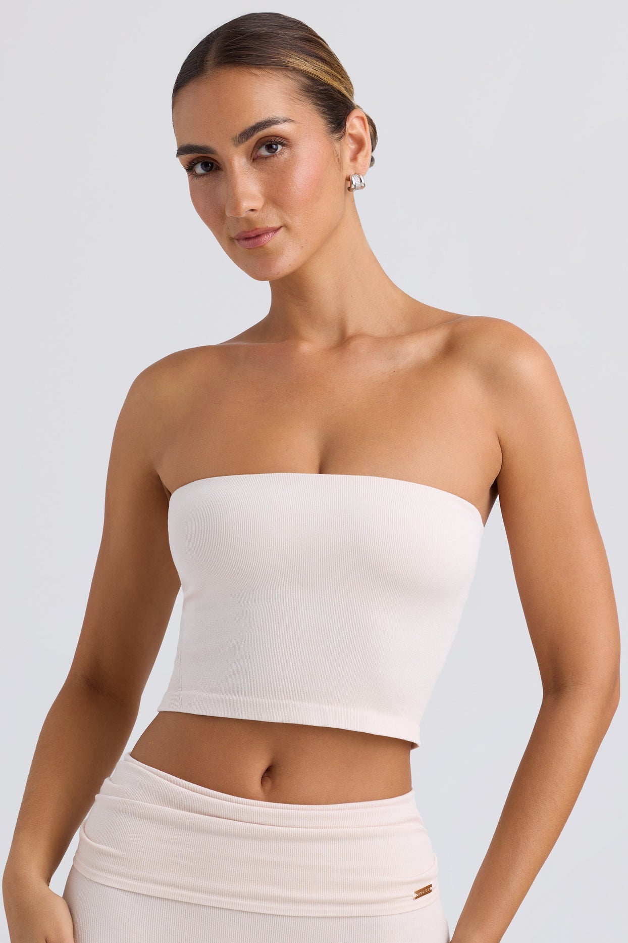 Bandeau Crop Top in Washed Cream